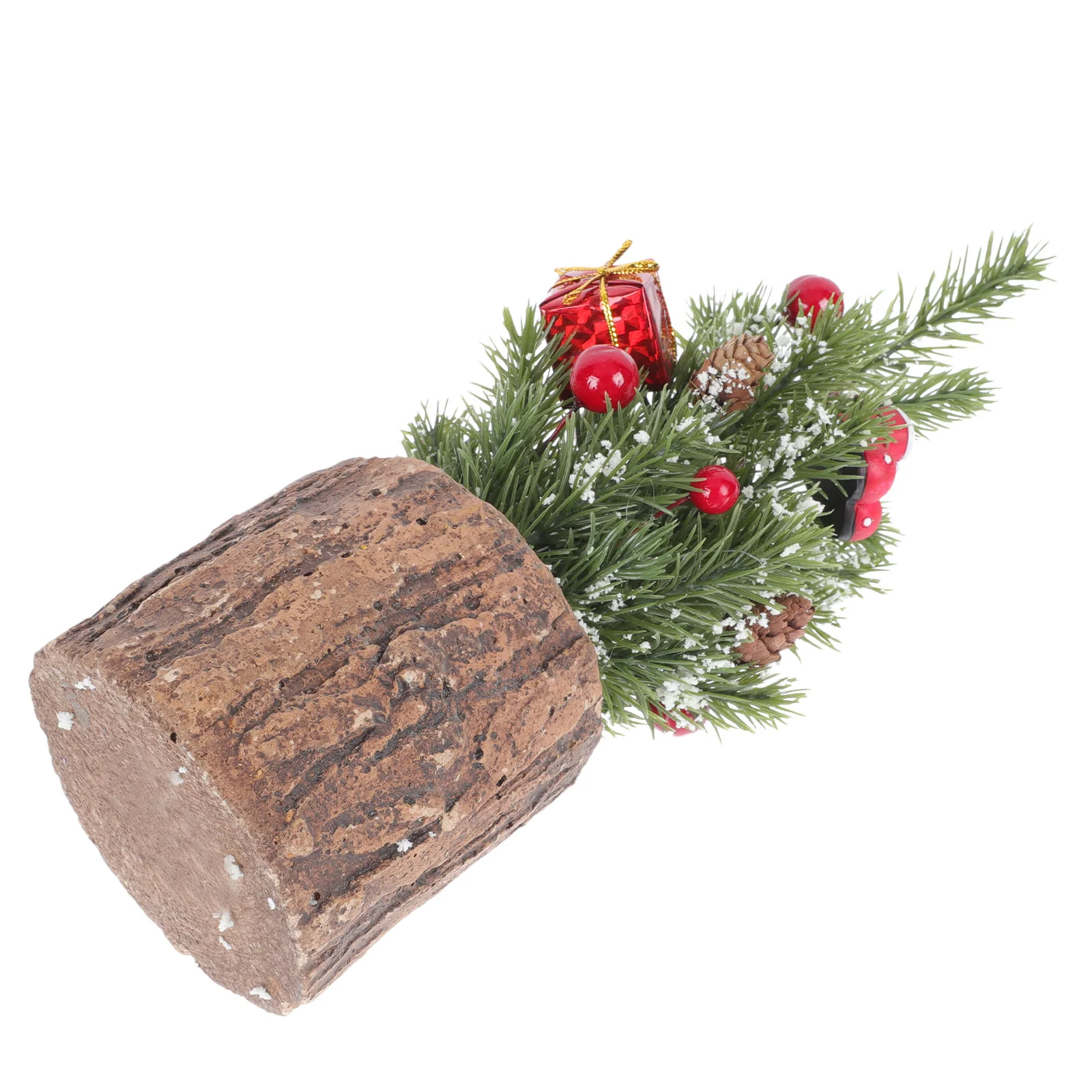

1Pc Christmas Potted Tree Artificial Plant Decor Lifelike Resin Xmas Desktop Ornament Festival Decoration