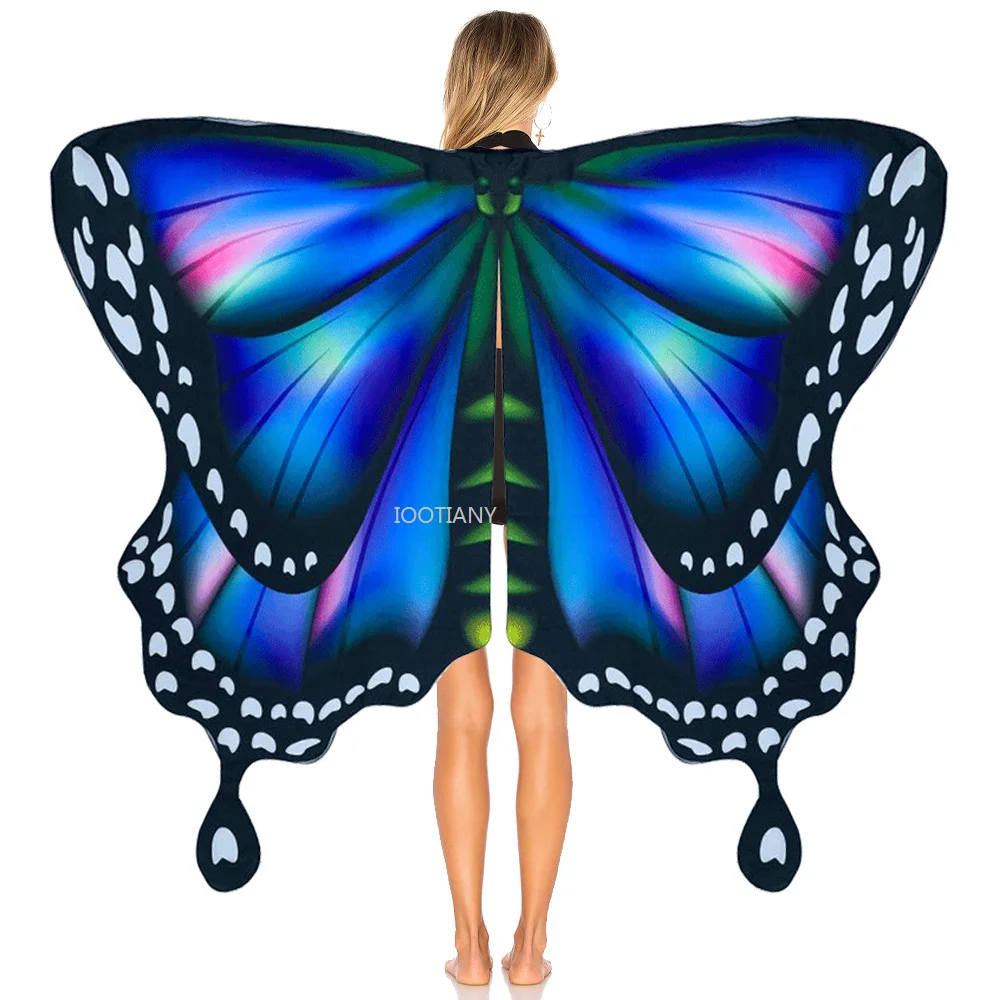 

Cosplay New Big Butterfly Cosplay Costume Halloween Cos Butterfly Wings Shawl Carnival Party Stage Performance Rotating Capes