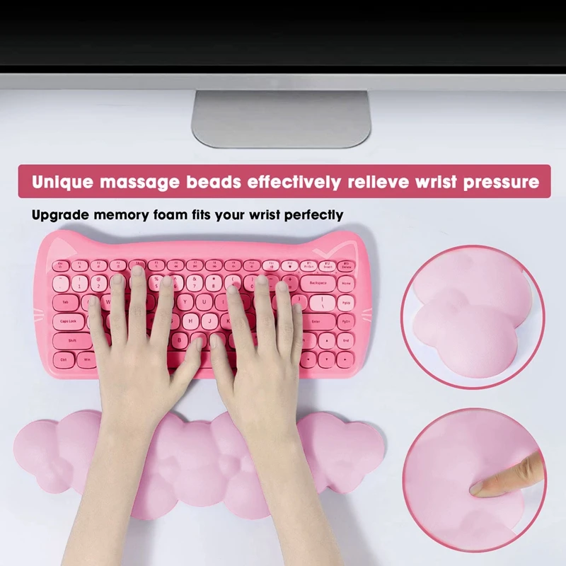 1 Stück Wolken-Mauspad, Handgelenkstütze, Leder, wasserdicht, Untersetzer, ergonomische Handballenauflage, Lila, für Computer, Laptop, Büro, Arbeit, PC