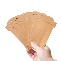 20Pcs 16x8cm Hair Clip Barette Bow Cardboard Jewelry Display Kraft Paper Card Holder For Small Businesses Packaging Accessories