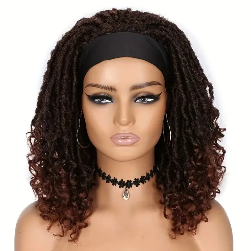 

Female Ice Silk Headscarf Small Roll Chemical Fiber Headband Curly Hair Muse Curly Crochet Hair Headgear Wig