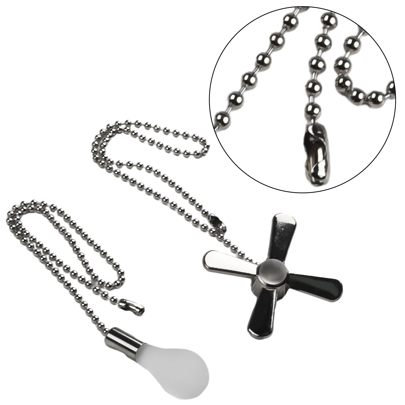 

1*Ceiling Fan Pull Chain Beaded Ball Extension Chains With Light Bulb And Fan Cord Light Bulb Fan Pull Buckle Chandelier Parts