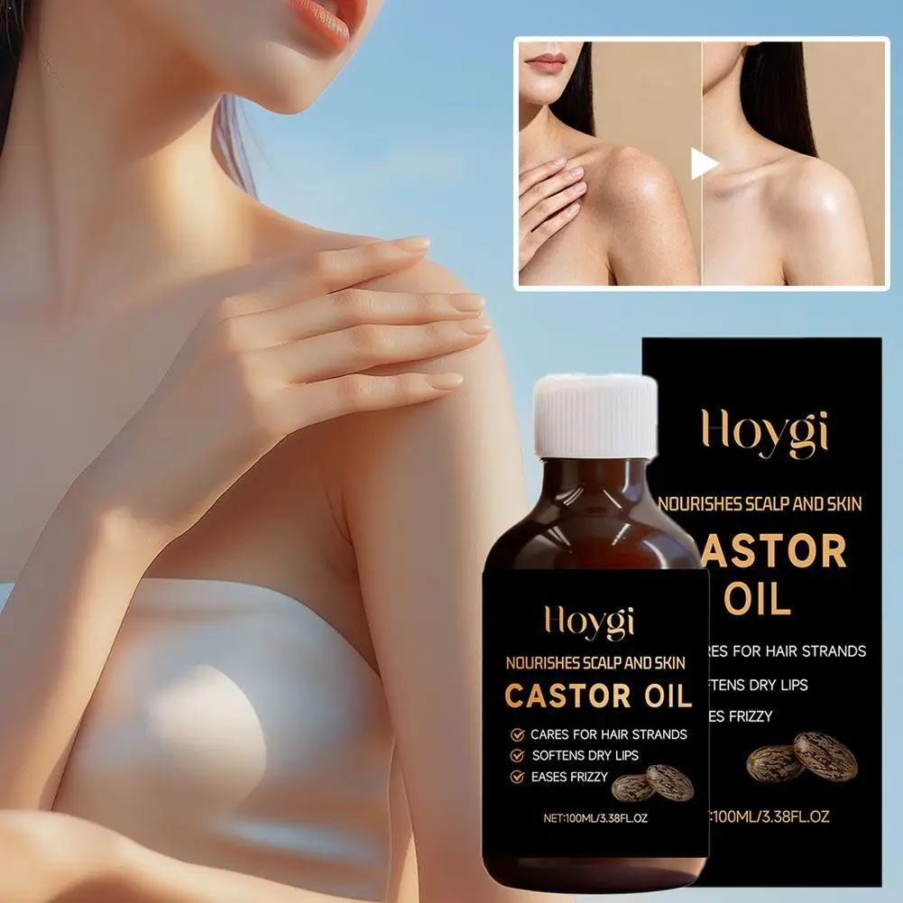 Body Care Essential Oil Castor Seed Lightweight Nourishing Skin Hydrate Eases Frizzy Softens Skins Non-greasy Nursing Hair Serum