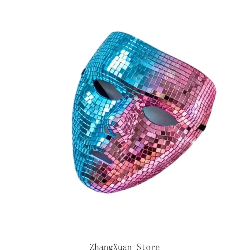 Party-Spiegelmaske mit vollständiger Gesichtsform für Themenkleidung und Fotos 3XUF – Detail 7