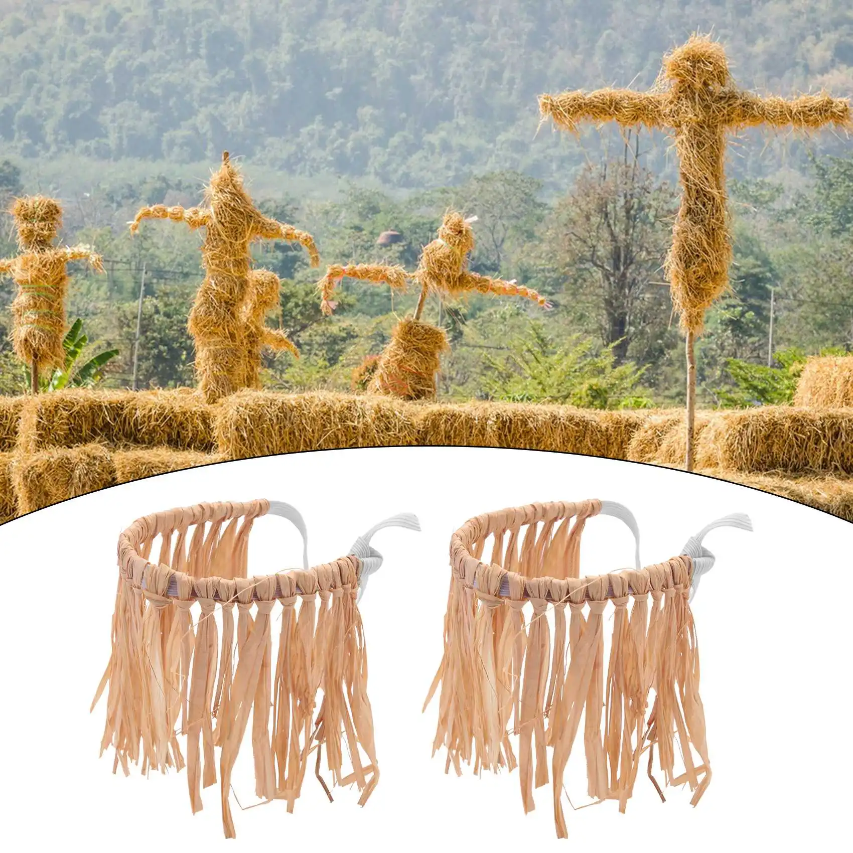 New Scarecrow Kit Scarecrow Costume Accessories Decoration Neck Arm and Ankle Ties for Party Accessory Halloween Decoration