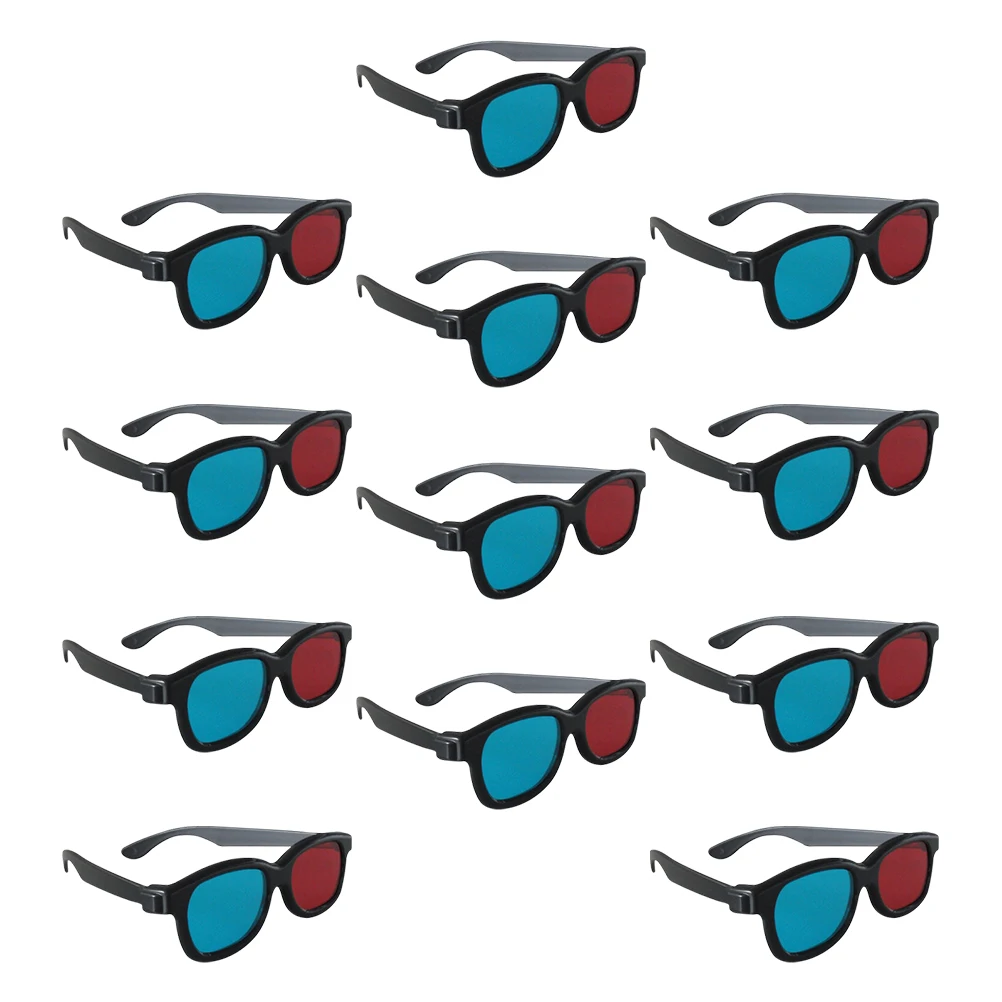 

20pcs 3D Movie Red Blue Lens Plastic Cinema Glasses Lightweight Portable Stereoscopic 3D Video Glasses Red-Blue Movie Tool For