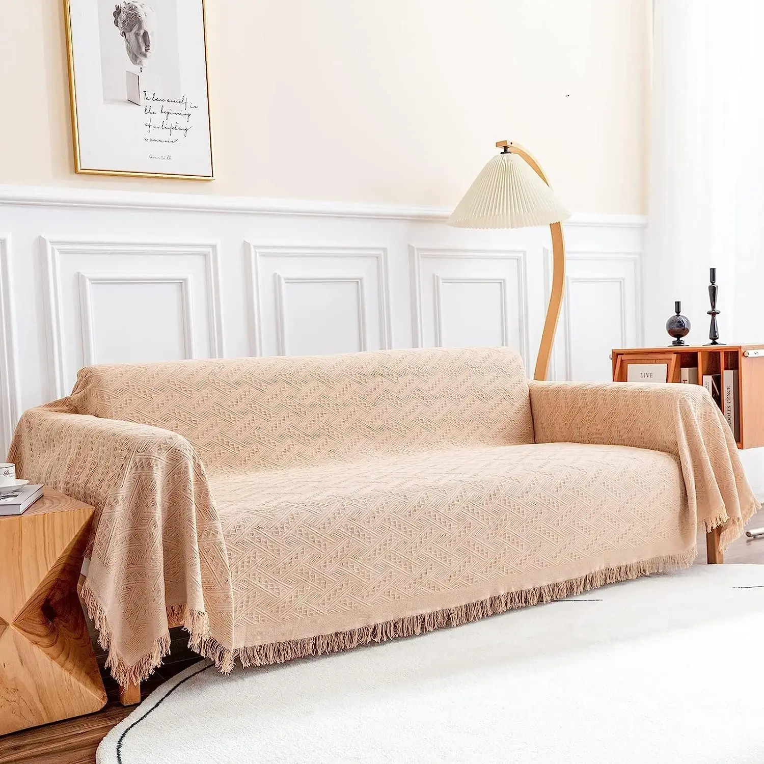 

Sofa Cover, Sectional Couch Covers, Couch Covers For 3 Cushion Couch, Couch Cover For Dogs, Geometrical Jacquard Fabric Sofa