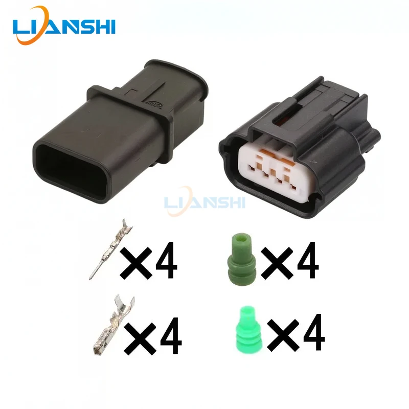 4Pin PK605-04027 DJ7047-1.2-21 Waterproof Connector Kit w/Terminals For Motorcycle Racing Ignition Control Module Harness Plugs