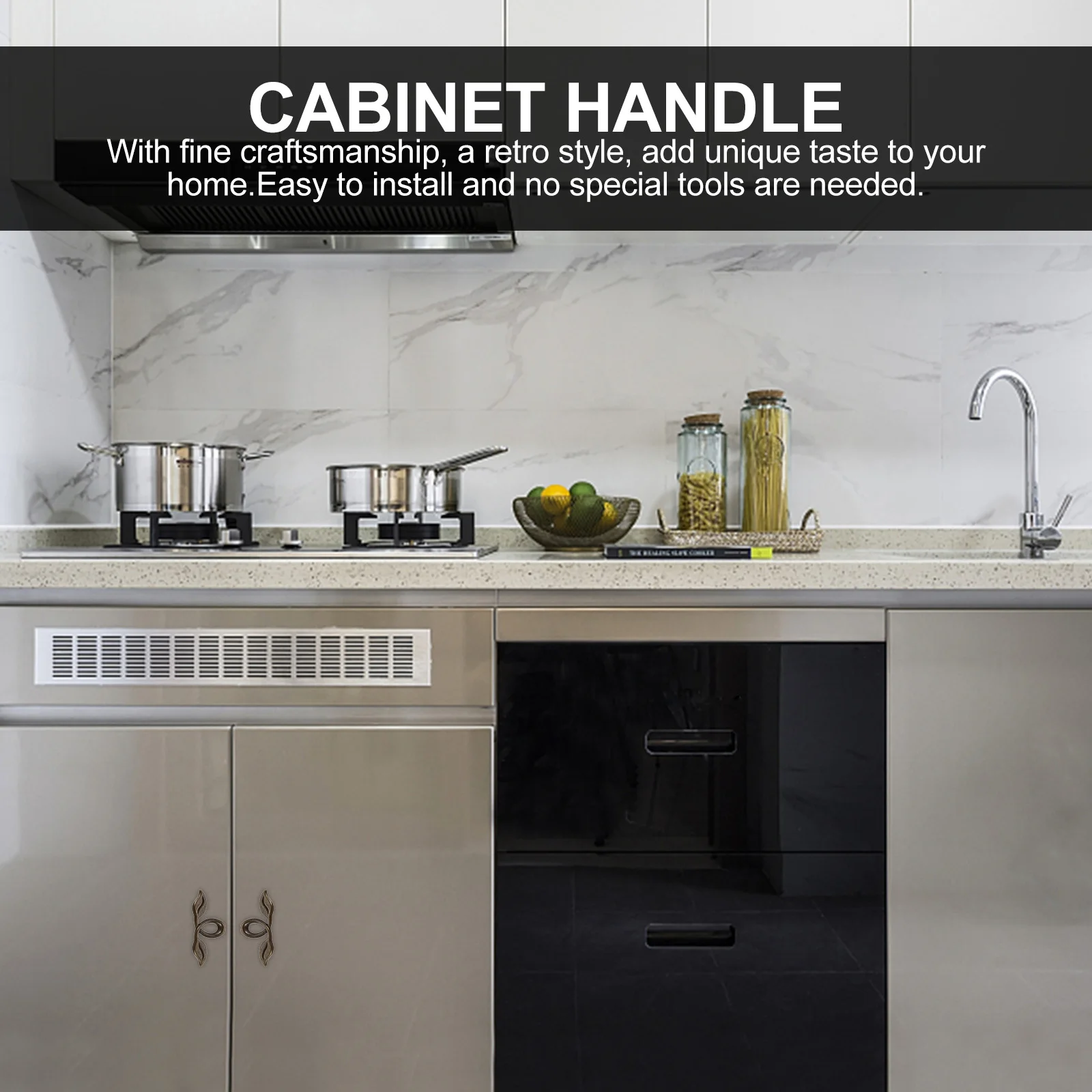 

4Pcs Premium Zinc Alloy Cabinet Handles European Style Drawer Pulls for Home Kitchen Bathroom Strong Rust Resistant Furniture