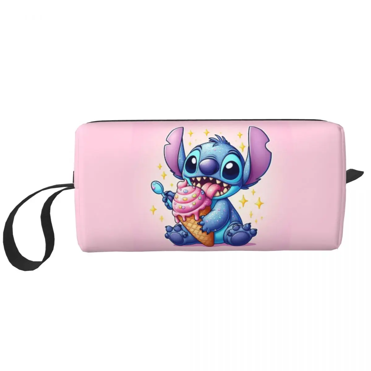 Custom Lilo And Stitch Cosmetic Bag Women Kawaii Big Capacity Cartoon Cute Makeup Case Beauty Storage Toiletry Bags