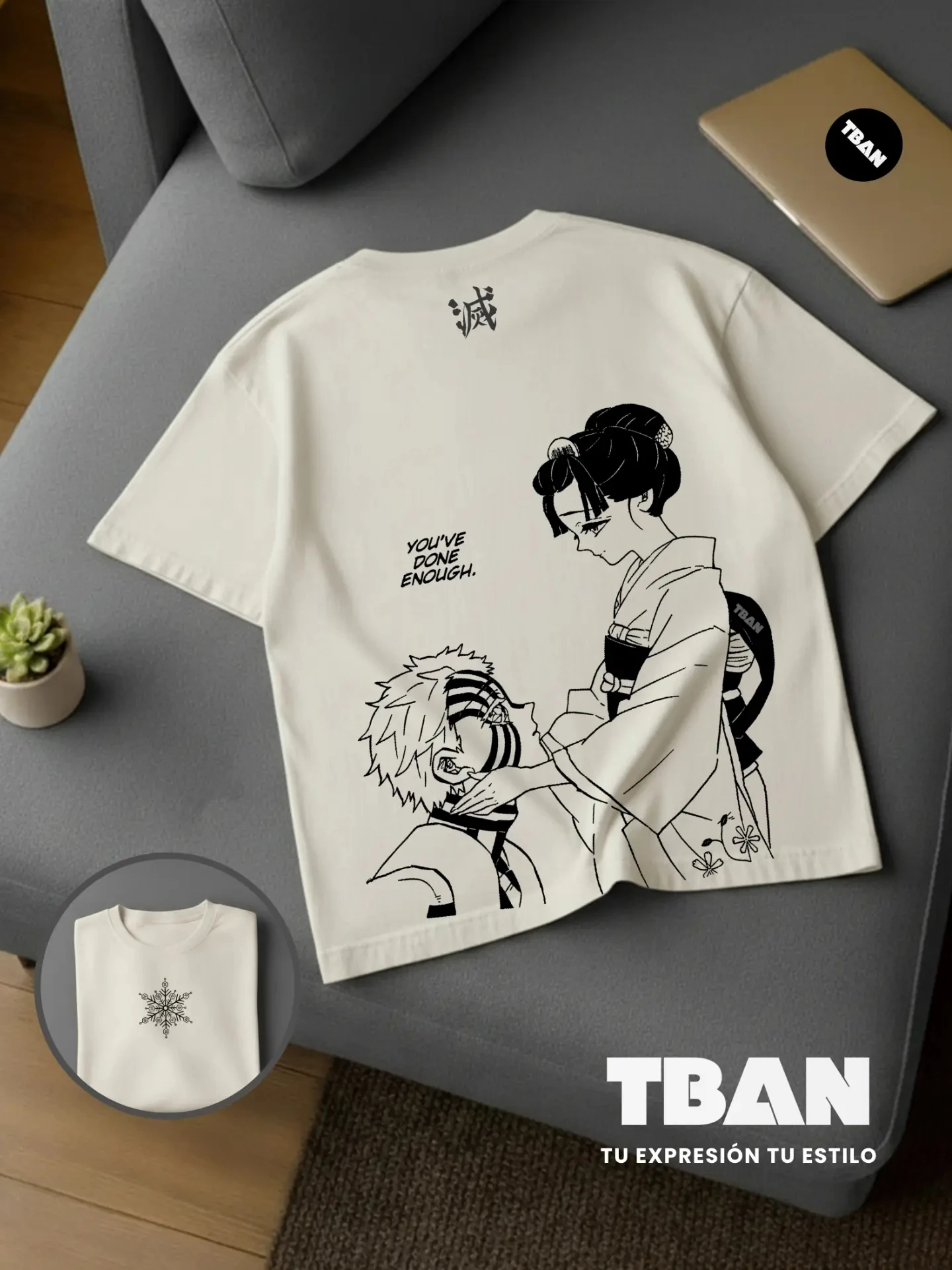 

Summer New Arrivals Demon Slayer Anime Peripheral Clothes Classic Comic T-Shirt Short Sleeve Crew Neck Men's and Women's Couples