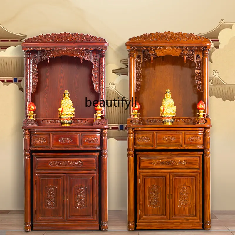 

Solid Wood Buddha Niche Clothes Closet Buddha Cabinet Altar Altar Altar Chinese Modern Home with Door