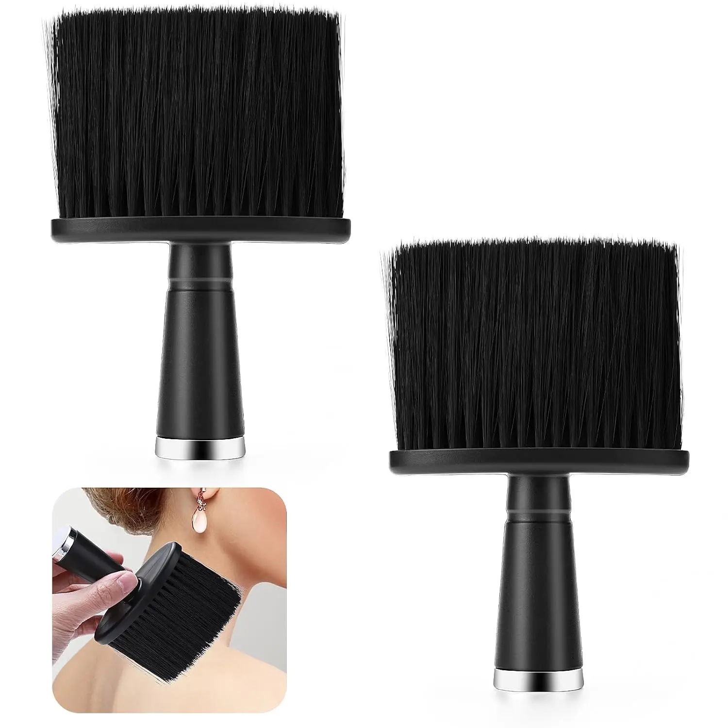 Soft Brush for Hair Cutting and Cleaning Around Neckline and Ears Barber Neck Duster Brush, Barber Supplies