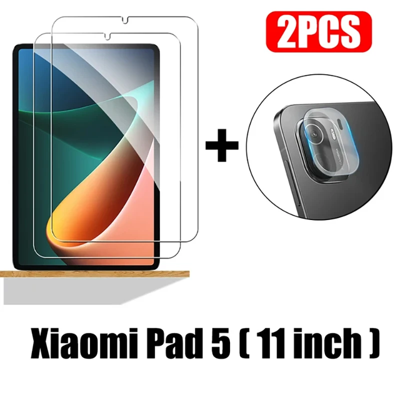 

2 Pieces HD FOR XIAOMI pad5 11 inch Tablet Protective Film Scratch Proof Tempered Glass Screen Protector With lens film