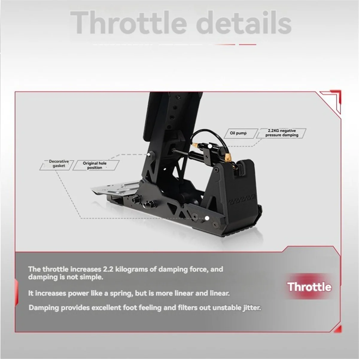 【Hot&Price】Throttle Brake Clutch Pedal Damping Enhanced Kit Pedal Racing Gaming Hydraulic Damper Modified for MOZA SRP LITE/SRP