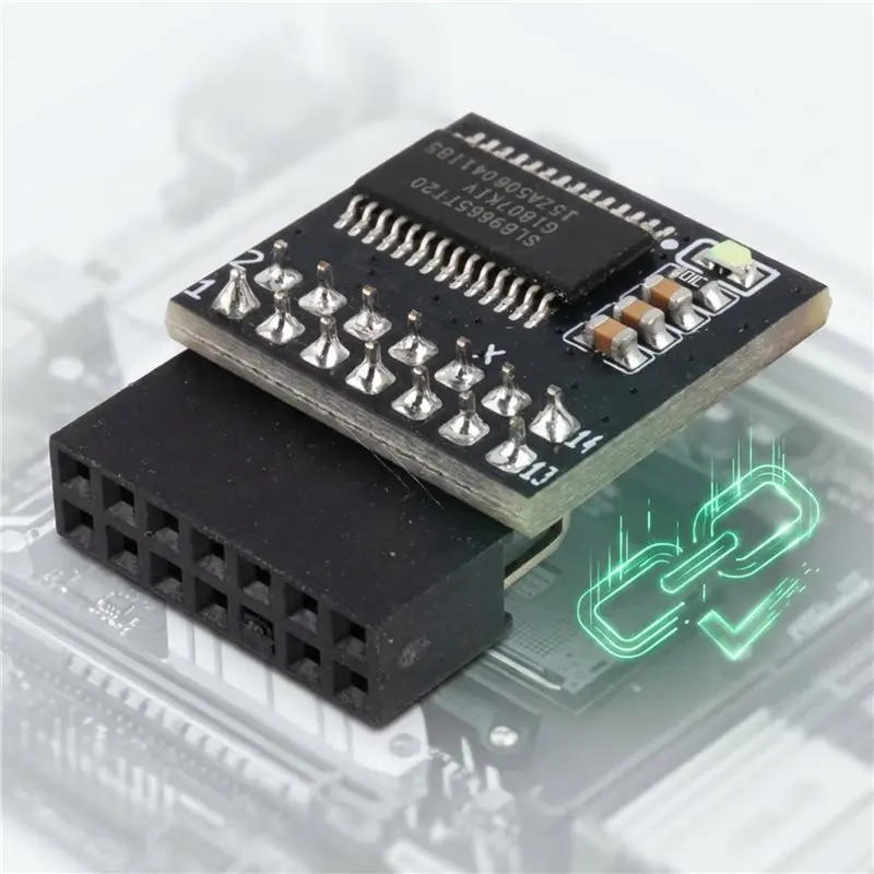 B03C-TPM 2.0 Security Module For ASUS/MSI/Asrock LPC Interface, Remote Encryption Card Enhanced Data Protection 14Pin For Asus