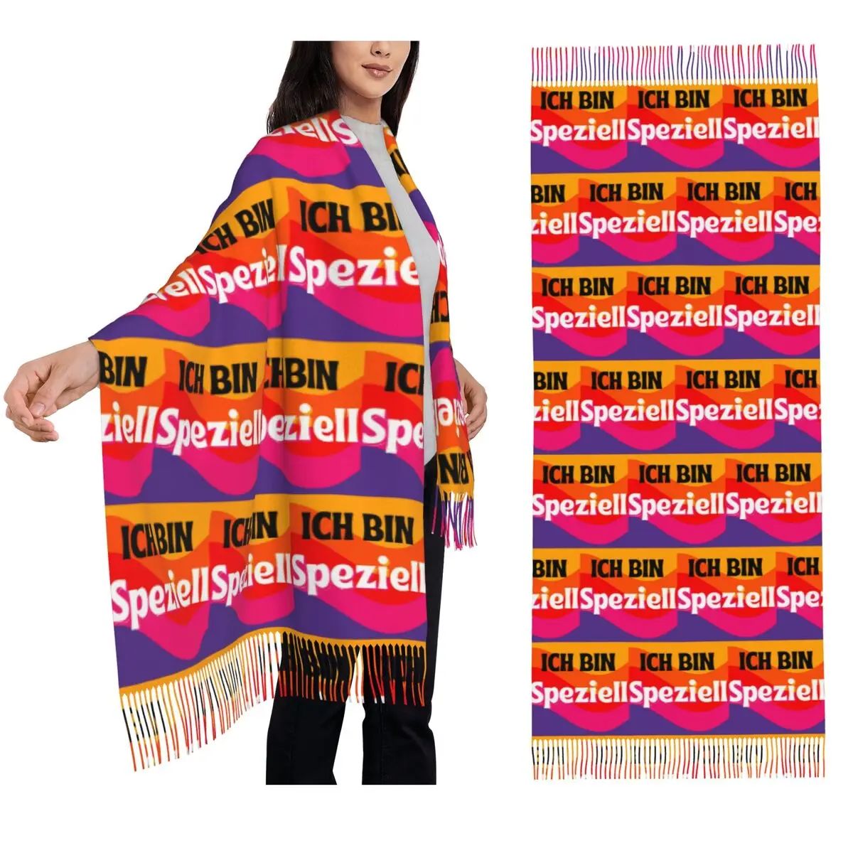 Paulaner Spezi Logo Scarf Tassel Scarves for Women Soft Warm Shawls and Wraps Large Fall Winter Shawl Wrap