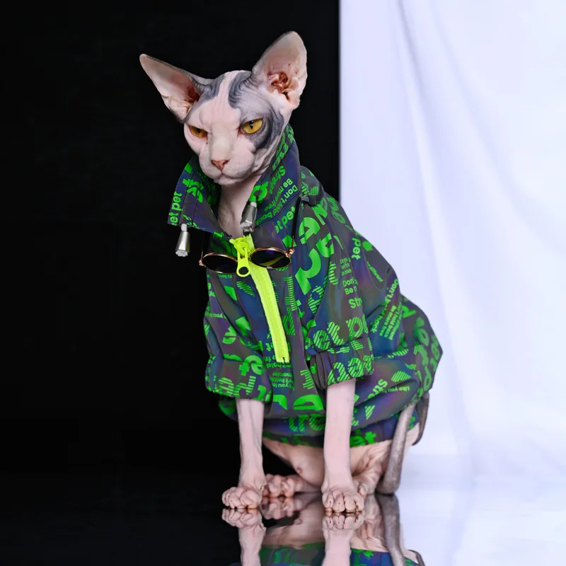 Handsome Dog Cat Costume Handsome Hip Cool Sphinx Devon Siamese Jacket Pet Clothes Small Dogs Can Wear Outside Styling Dress Up