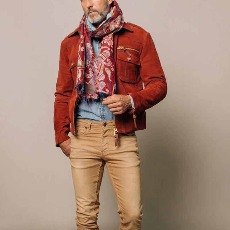 Manteau en denim occidental pour hommes, veste Renaissance mince, manteau populaire, mode nordique classique, automne et hiver