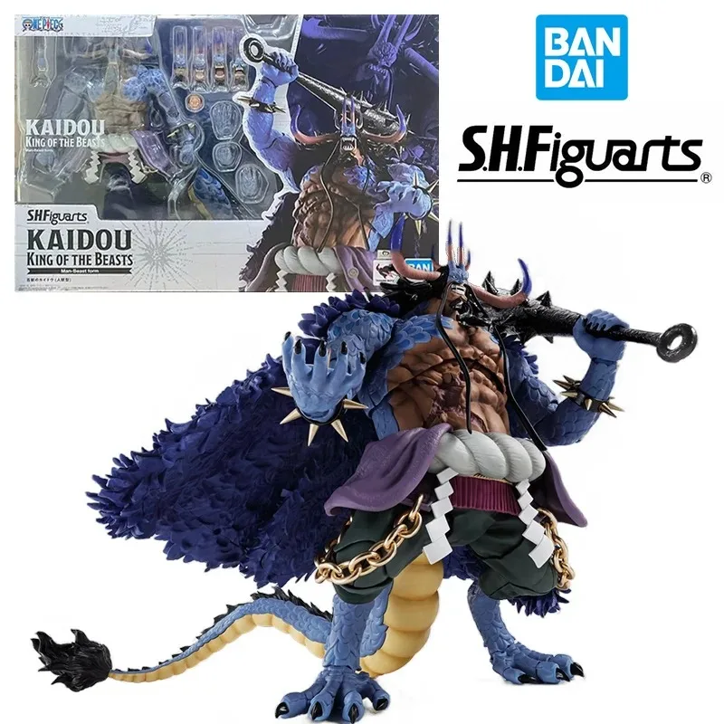 Original Bandai S.H.Figuarts One Piece Kaidou King of The Beasts Man-Beast Form 25cm Anime Action Figure Model Toy Collection