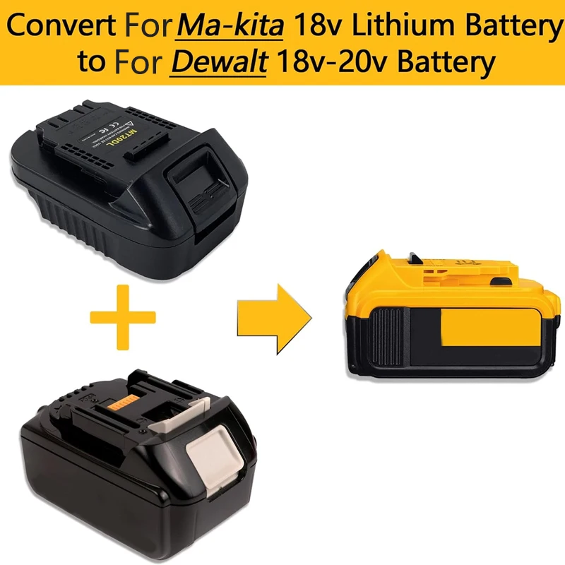 

Адаптер аккумулятора Mt20Dl для Makita 18 В Bl1830 Bl1860 Bl1815, литий-ионный аккумулятор для Dewalt 18 В 20 В Dcb200, настенный светильник с литий-ионным аккумулятором