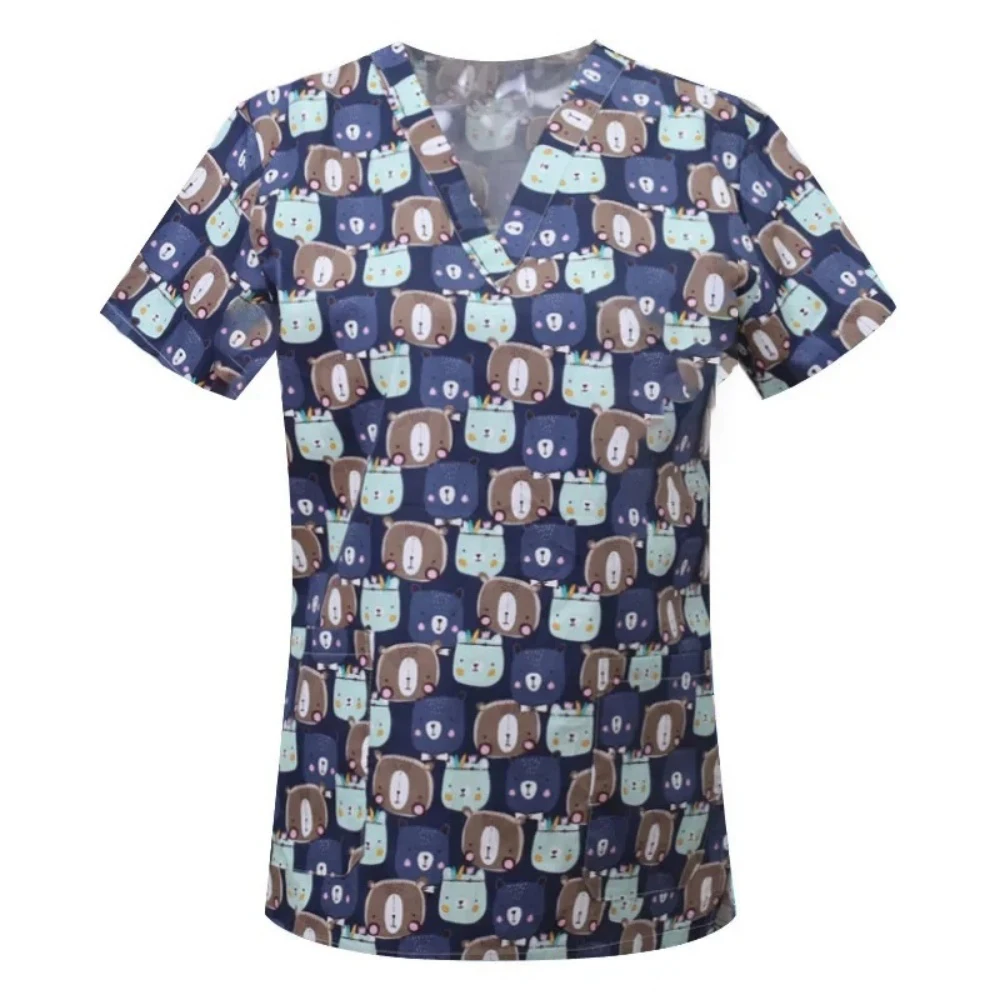 Medical Blouses High Quality Surgical Gowns Doctor Pediatric Nurse Nursing Scrub Cartoon Printed Veterinary Uniform Dental Silks