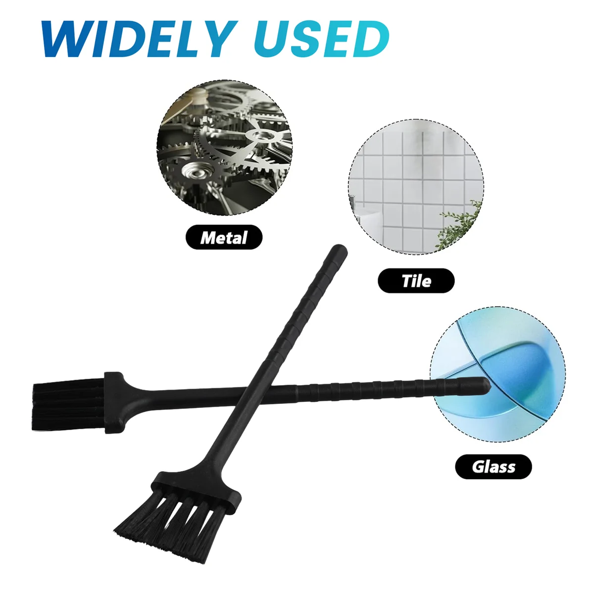 2Pcs Multifunctional Kitchen Brush Razor Cleaning Brush Keyboard Dust Black Nylon Plastic Small Brush for Grinder SQ