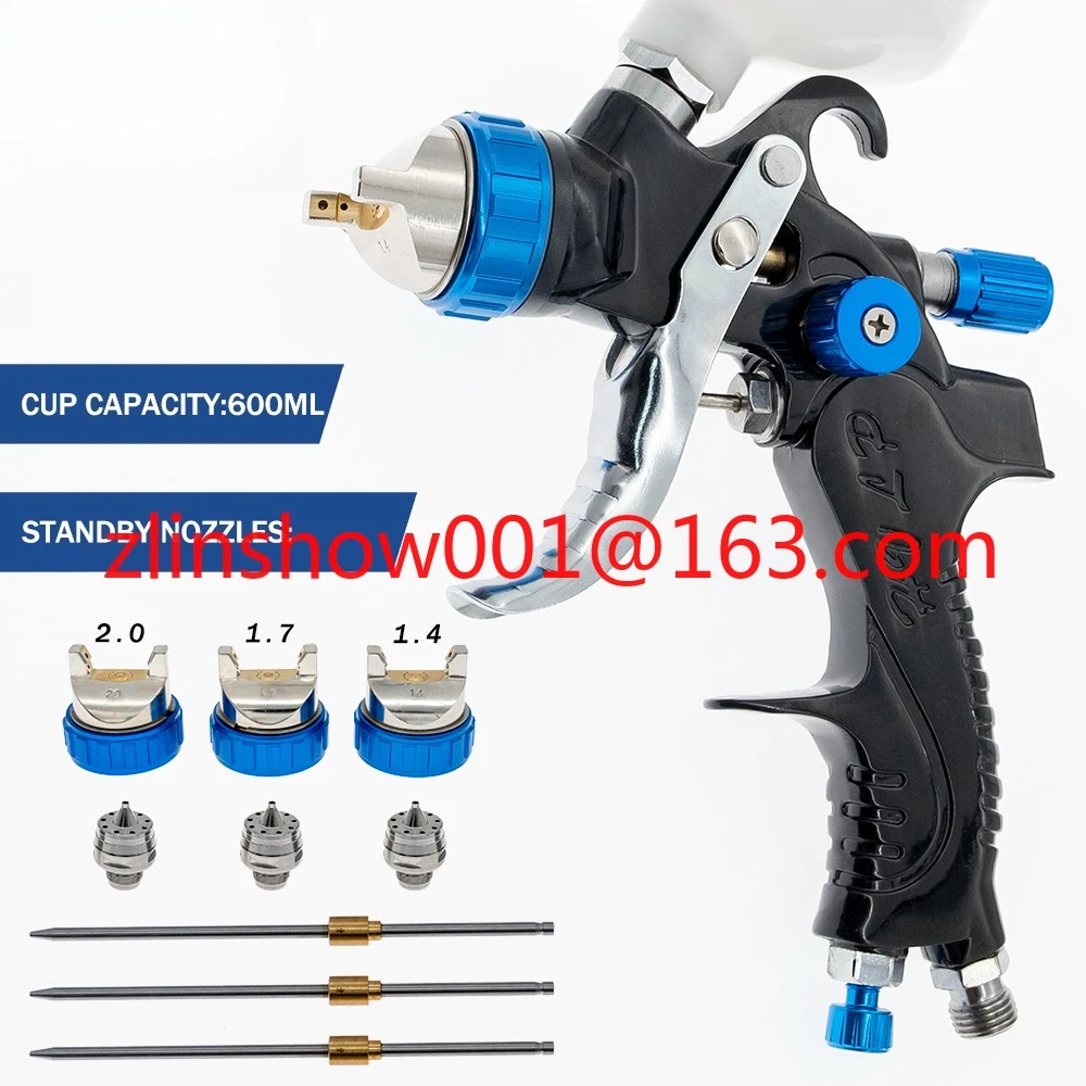 Высококачественный профессиональный набор пистолетов-распылителей HVLP 1,4/1,7/2,0 мм, сопло из нержавеющей стали, гравитационный аэрограф для покраски автомобиля