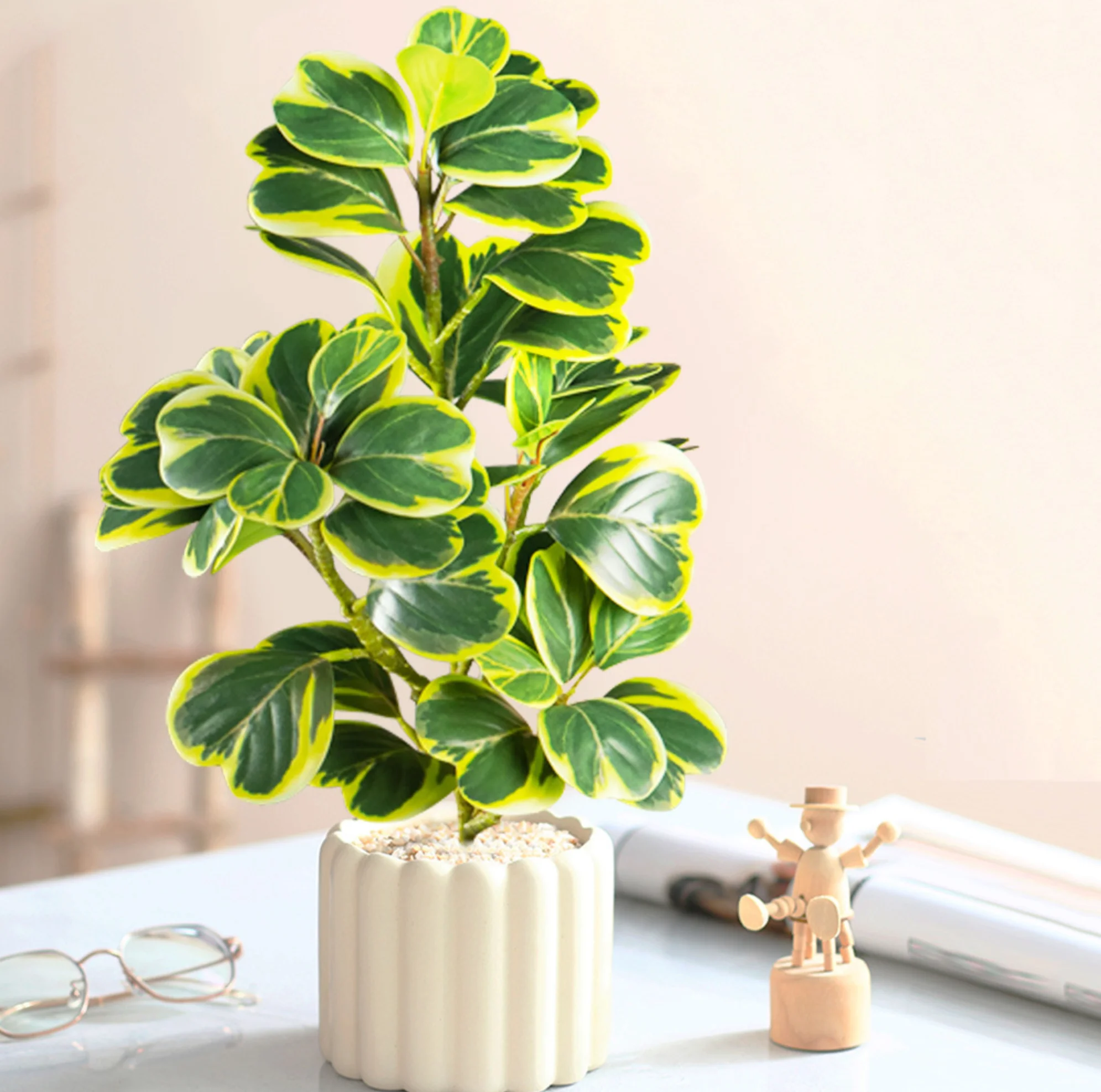 32-120cm Artificial Plant Color Changing Wood Sprinkled Golden Banyan Tree Tropical Plant Home Decor