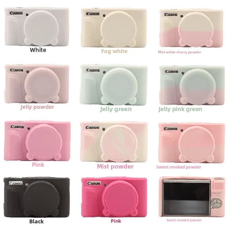 Soft Silicone Cover for Canon SX740 SX730 Rubber Bag Cover with Lens Protector Cap for Canon Protective Camera SX740 XJB02