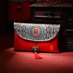 Traditional Lucky Money Bag Reusable Faux Silk Festive Touch New Year Red Envelope for Birthday