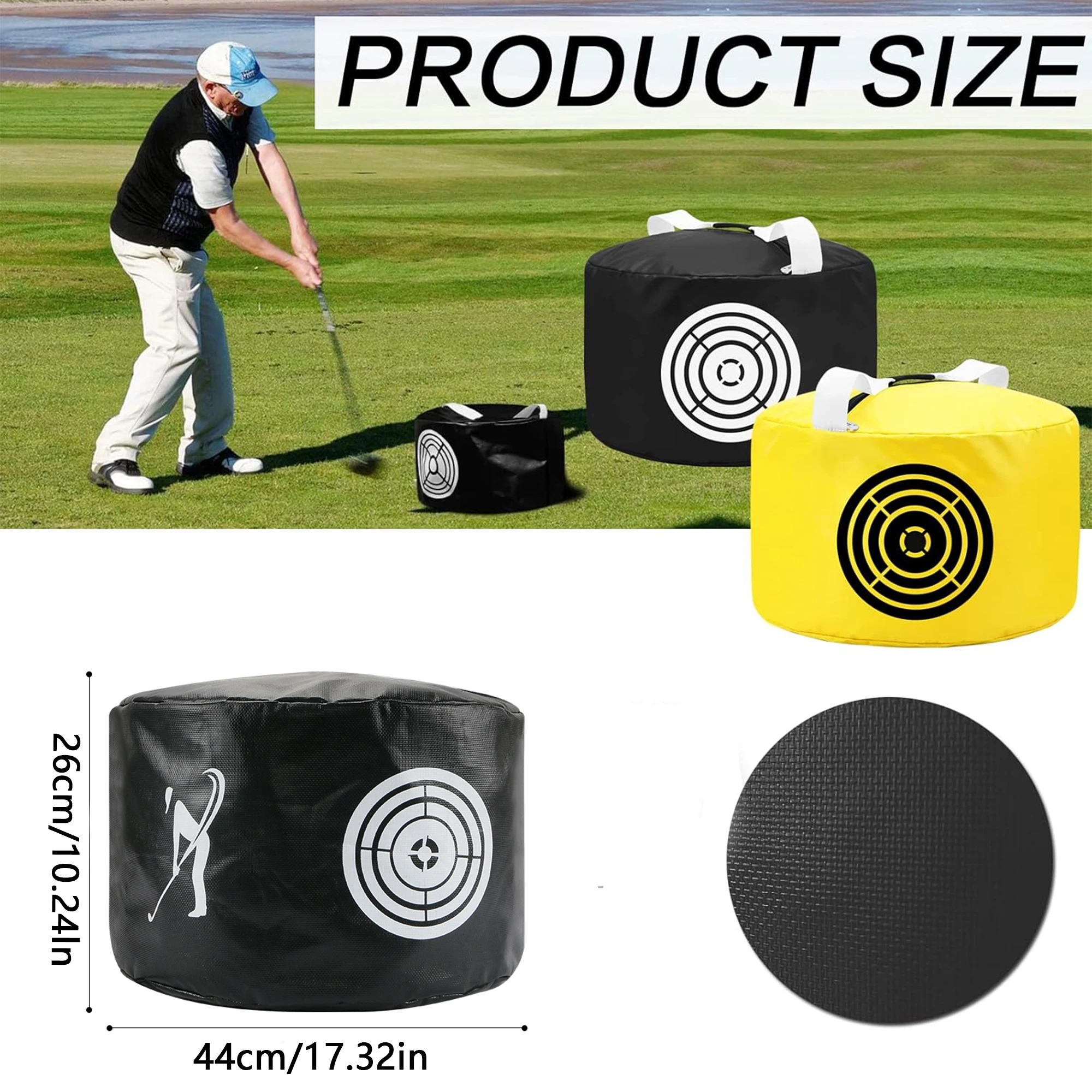 Golf Swing Power Training Bag Golf Hitting Practice Aid Durable Material Black Yellow Available Golf Training Equipment