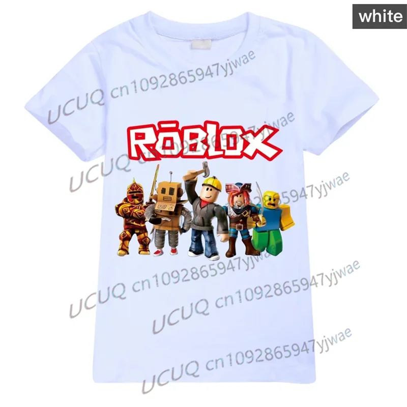 

Летняя футболка Game Roblox для девочек и мальчиков, летняя одежда, хлопковые футболки с принтом, детские топы с короткими рукавами, футболки для косплея в стиле аниме
