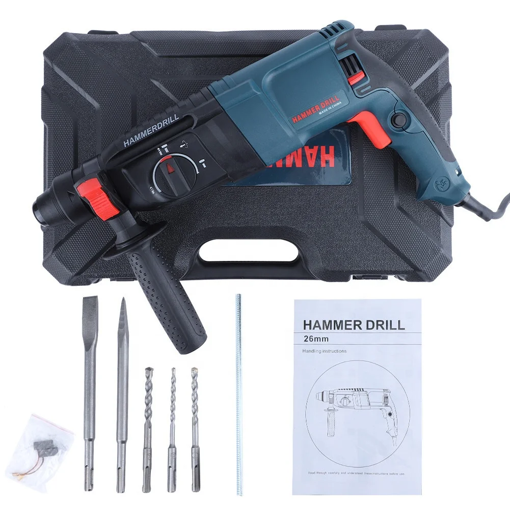 

SDS Plus 820W Rotary Impact Hammer drill 26mm Electric Power Hammer Drills 4 function Power Tools