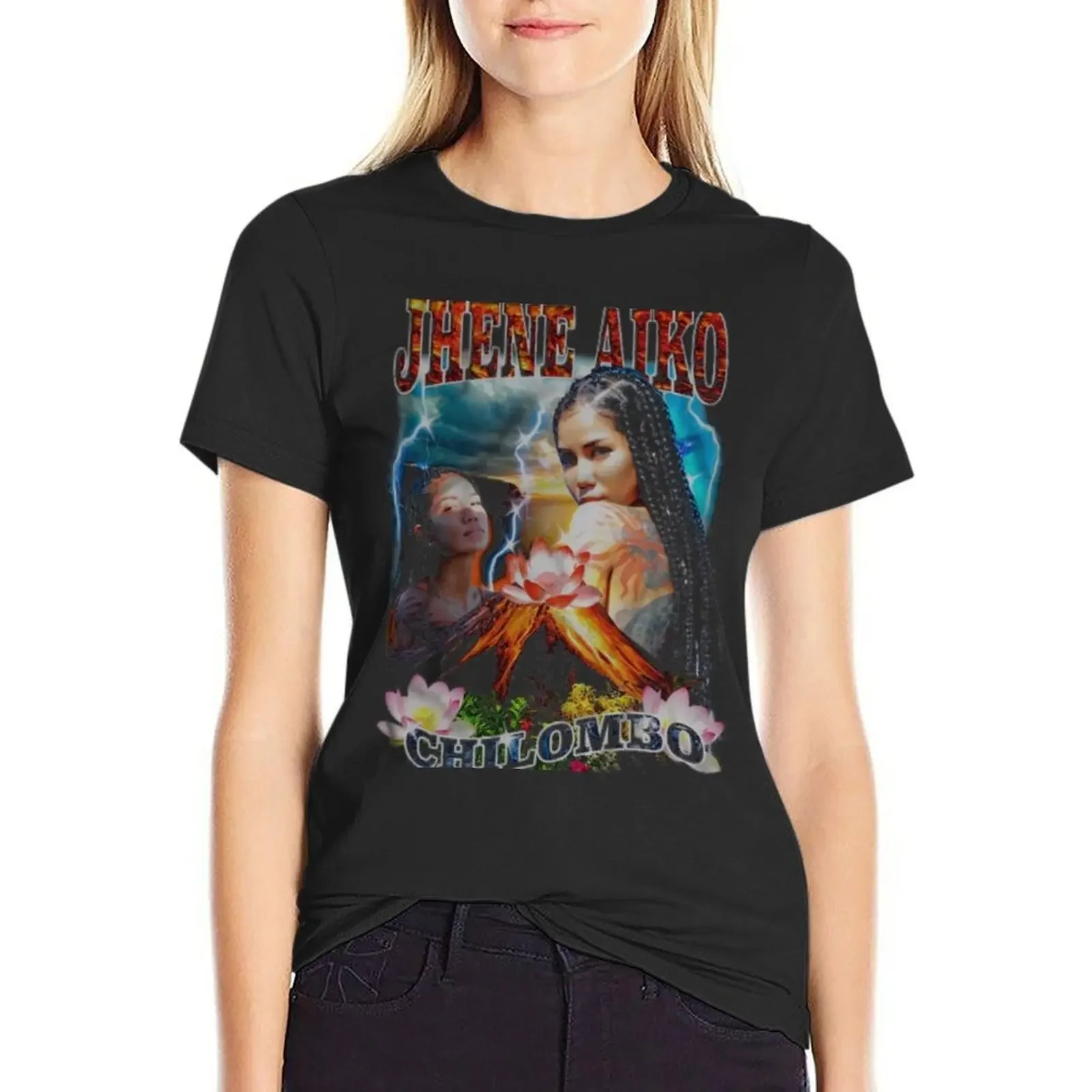 

Jhene Aiko Chilombo T-Shirt sweat anime clothes funny t shirts for Women loose fit