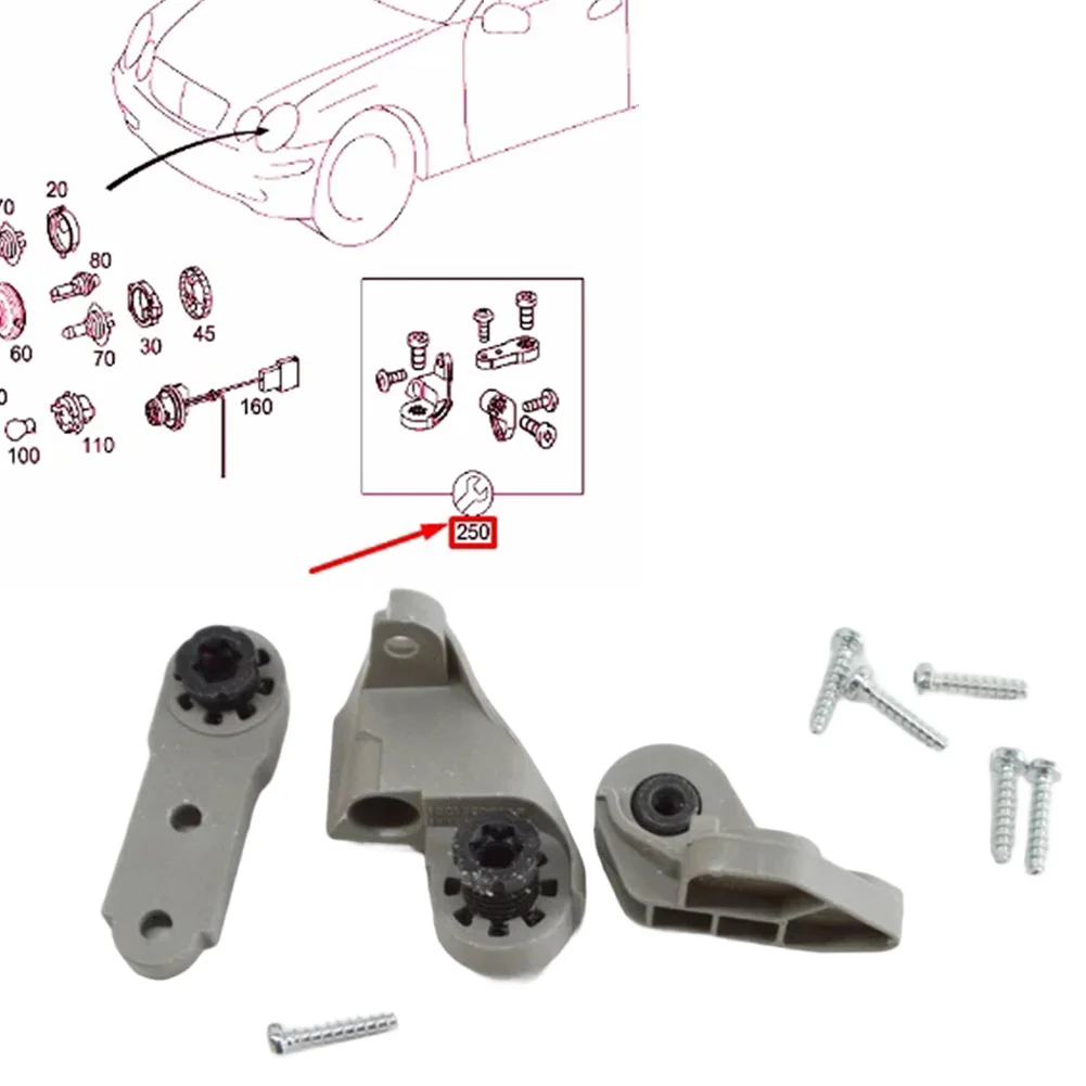 

Front Right Headlight Repair Bracket Kit A2038203214 For Mercedes-Benz For C-Class For W203 ABS Headlight Assembly Accessories