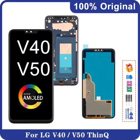 6.4"  AMOLED For LG V50 ThinQ V500 V500N V500EM V450 LCD Display Touch Screen Digitizer For LG V40 ThinQ LCD Replacement