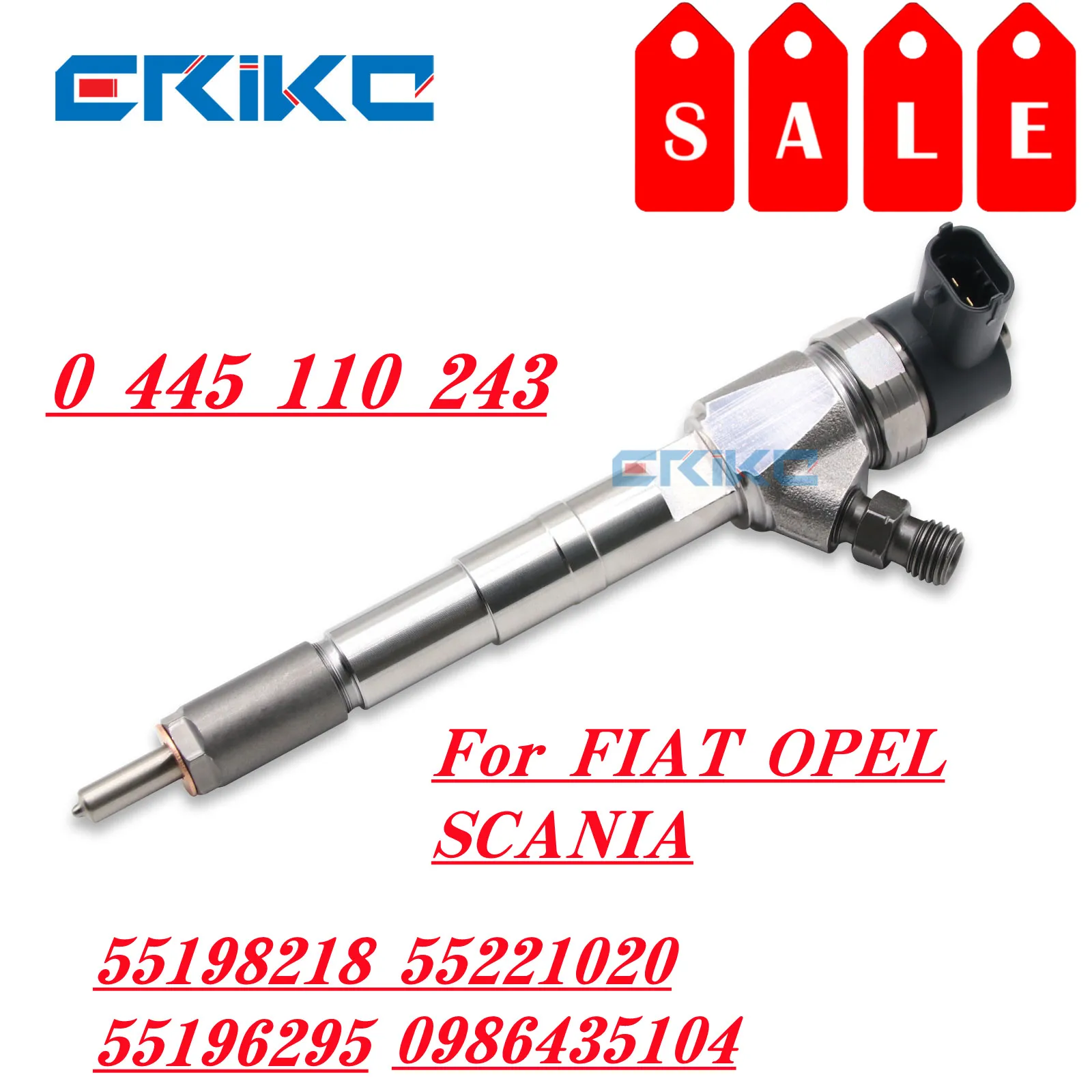 0445110243 New Fuel Injector 55198218 55221020 Diesel Inyector Assy 0 445 110 243 For FIAT OPEL SCANIA 0445 110 243, 0986435104