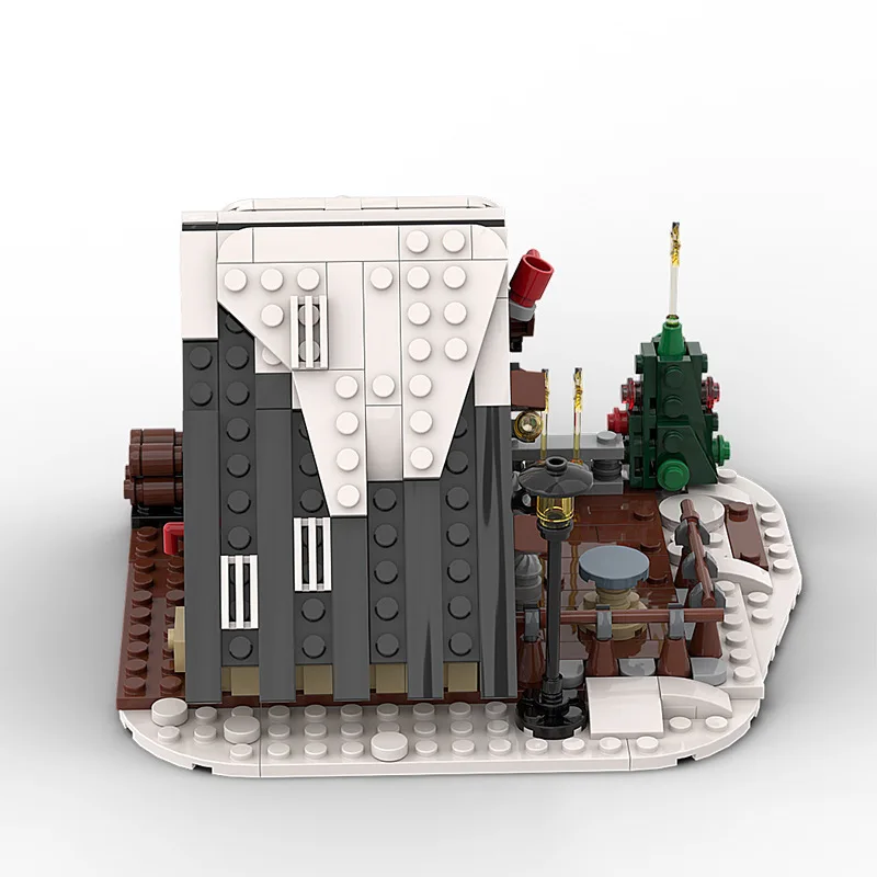 MOC – ensemble de blocs de construction de chalet de noël, fée d'hiver, maison de neige, cabine du pays des merveilles, jouet de bricolage pour enfants, cadeaux d'anniversaire et de noël
