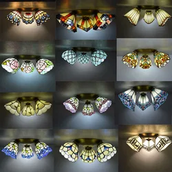 Nordic Ceiling Light Corridor Aisle Retro Mediterranean Bedroom Dining Room Study Living Room Pastoral Tiffany Ceiling Lighting