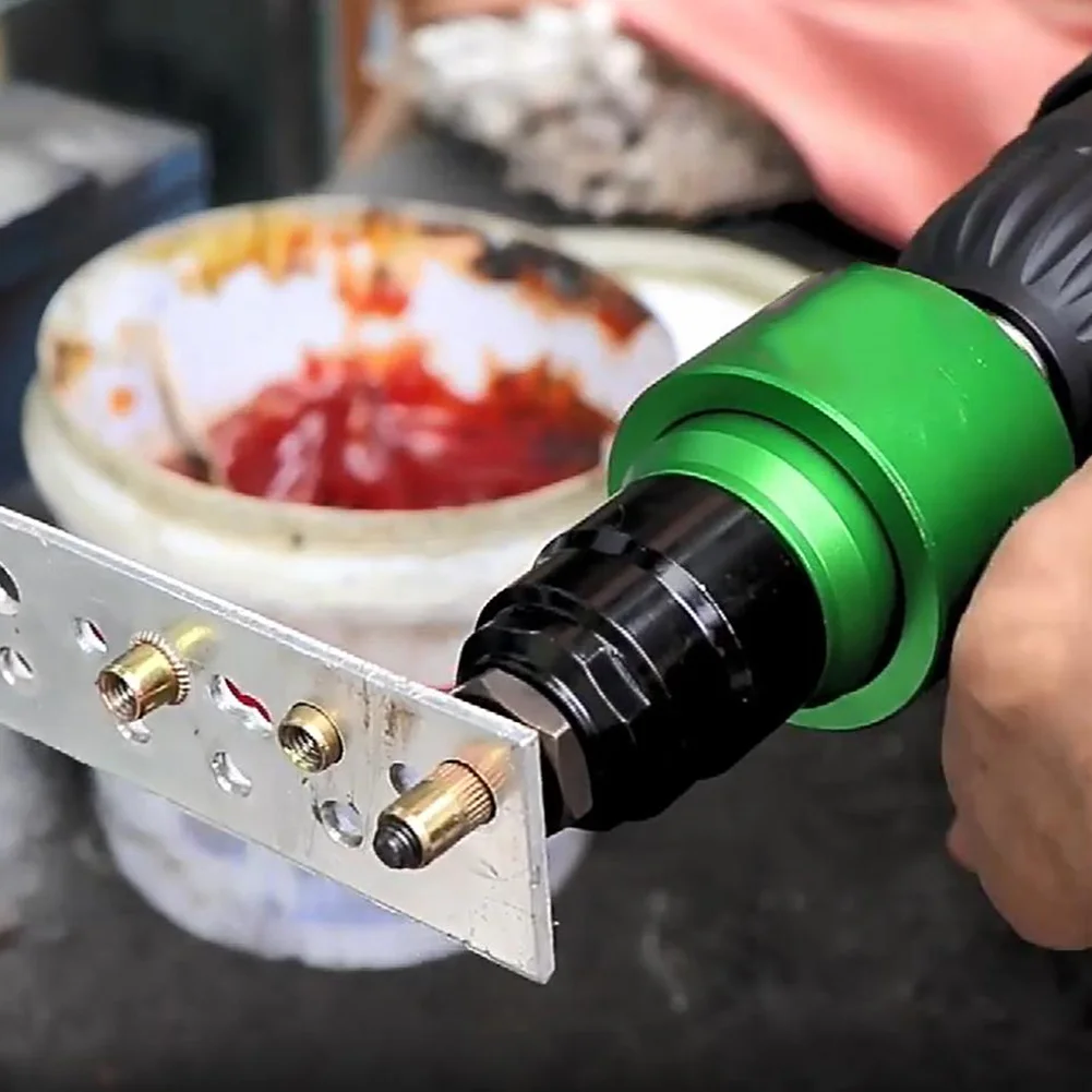 

Electric Rivet Tool Adapter Kit with Mandrels and Nut Inserts Designed for Quick Riveting with Standard Power Tools