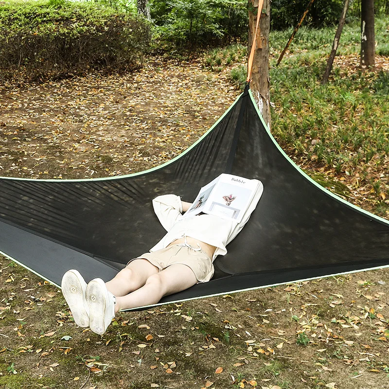 

Outdoor Triangular Hammock Portable Anti-Rollover Mesh Tree Hanging Bed Swing Camping Picnic Equipment Comfortable Breathable