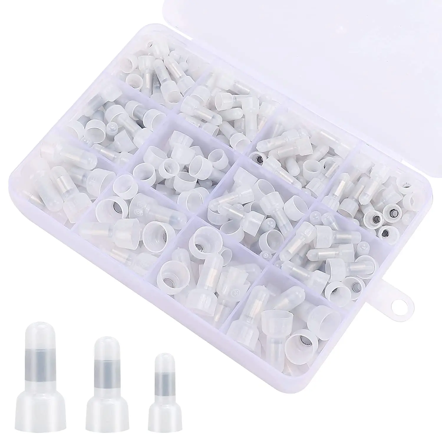 120 Pcs Closed End Crimp Connectors, 22-16/16-14/12-10 Gauge Crimp Cap Kit, Nylon Insulated Closed End Crimp Terminals Connector