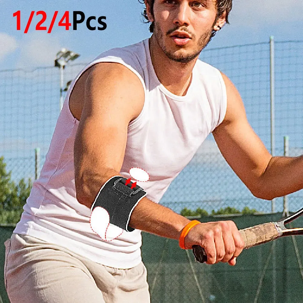 1/2/4Pcs Adjustable Elbow Support Strap, Forearm Brace with Shock Pad for Tennis Golfer Elbow Weightlifting Gym Sports