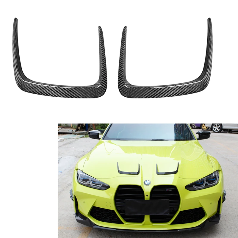 Dry Carbon Fiber Front Bumper Trunk Fit For BMW M3 M4 G83 2021-G80 G82 G83 Vent Air Flow Engine Cover Air Outlet Trims