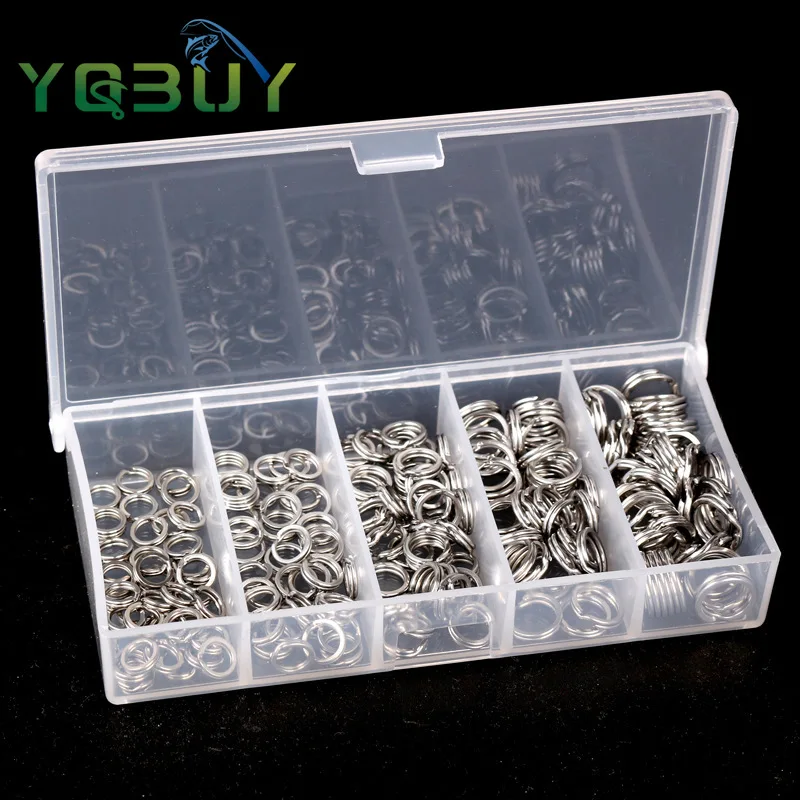 200pcs Stainless Steel Fishing Split Ring High Strength Hyper Flat Wire Heavy Duty Tackle Lure Connector Fishing Jigging