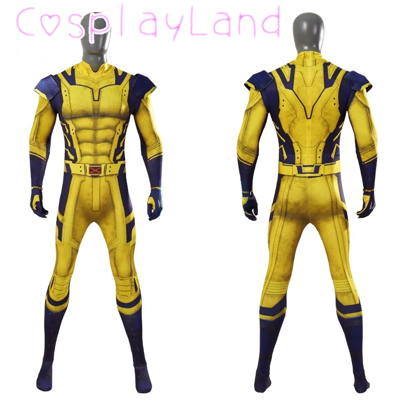 

James Howlett Cosplay Costume Superhero Wolf Cosplay Logan Battle Suit Jumpsuit Outfit Adult Men Carnival Halloween Zentai