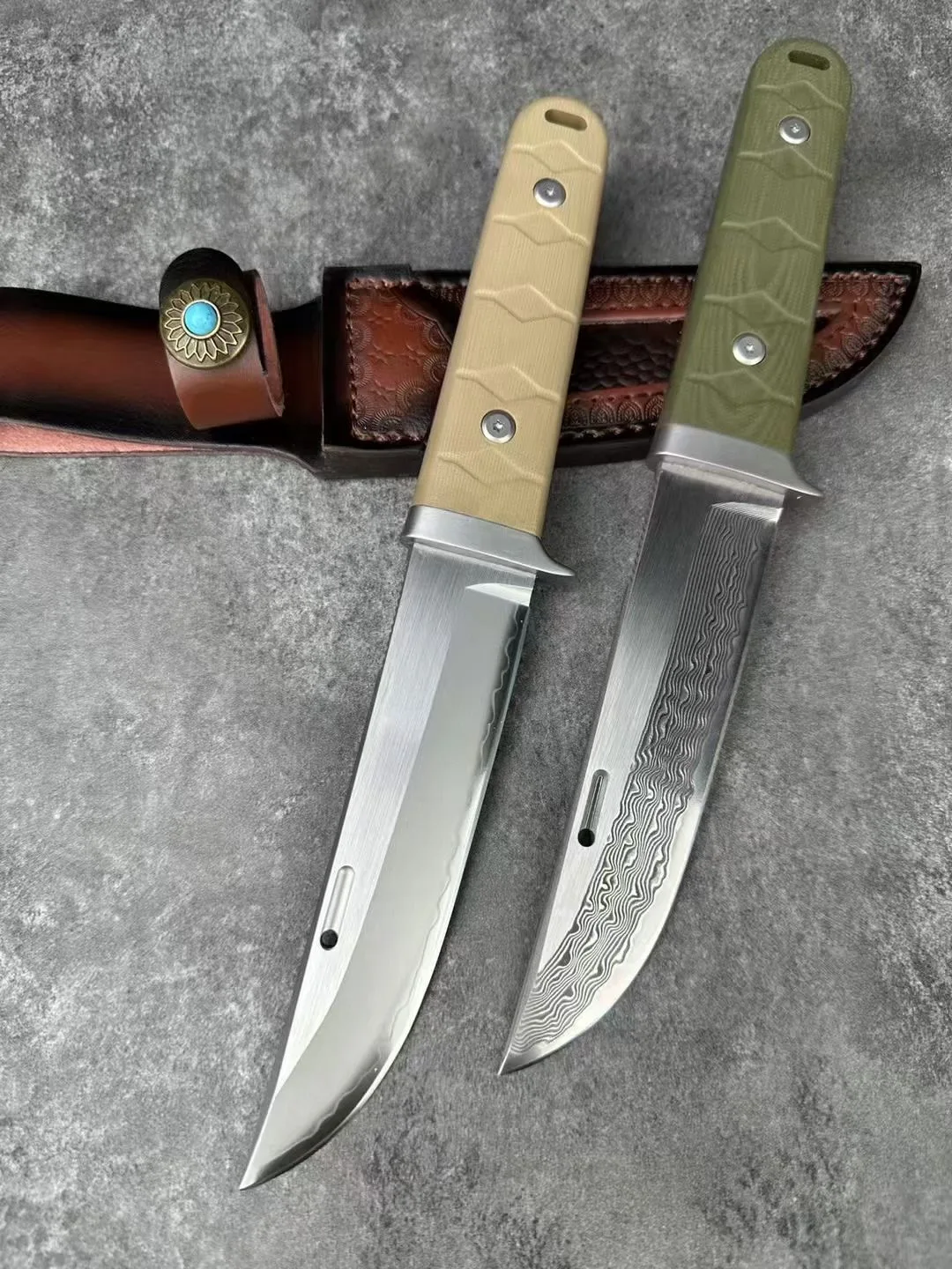 Japanese style small straight knife G10 handle pure hand forged mountaineering camping hunting knife Collection gift Sharp fruit