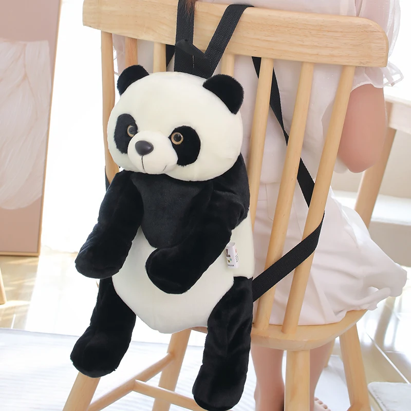 

Kawaii Panda Plush Backpacks Cartoon Stuffed Animals Bag Girls Boys Plush Schoolbags Soft Kids Toys for Cute Children Baby Gifts