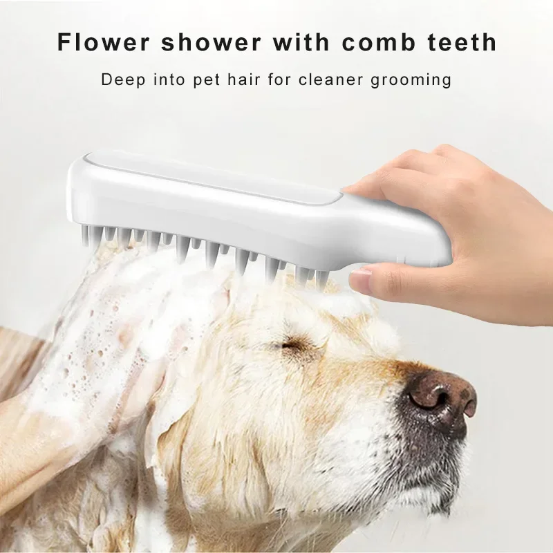 

Pet Dog Cat Bath Brush 2-in-1 Pet SPA Massage Comb Soft Silicone Pet Shower Hair Grooming Cmob Dog Cleaning Tool Pet Supplies
